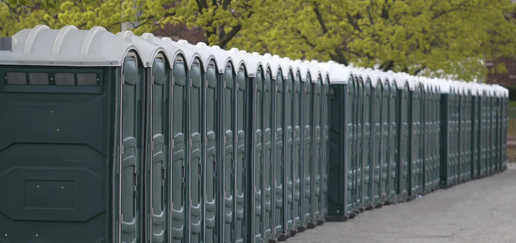 Row of portable toilets
