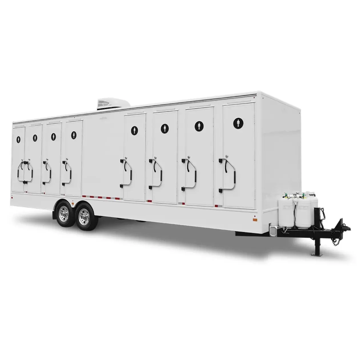Luxury shower trailer deployed at outdoor event
